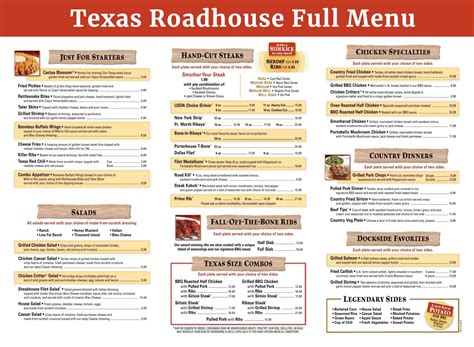Texas Roadhouse Menu with Prices | Updated January 2026
