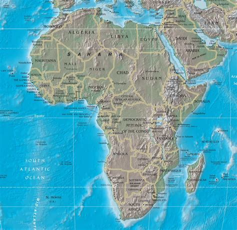 Large detailed political and physical map of Africa. Africa large detailed political and ...