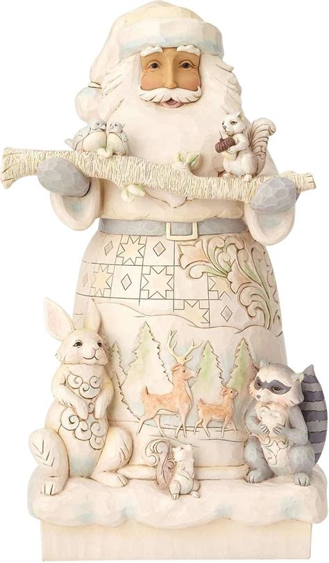 Buy Enesco Jim Shore Heartwood Creek White Woodland Santa Statue Online ...