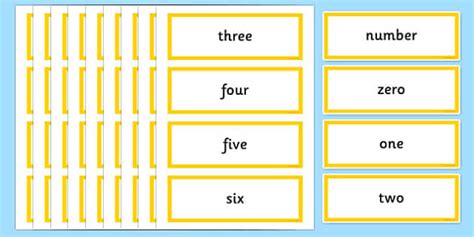 Year 2 Maths Vocabulary Word Cards Numbers and the Number System