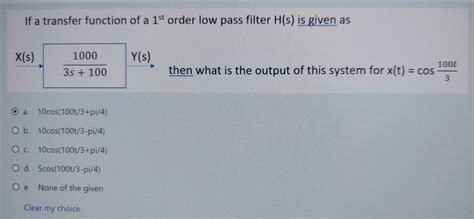 Image result for First Order Low Pass Filter Transfer Function