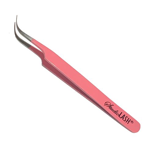Eyelash Extension Tweezer S-Type Curved Pink | StudioLASH