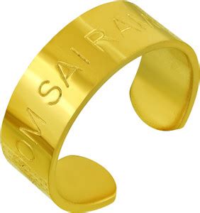 memoir Gold plated Om Sai Ram Sai baba challa finger ring Men Women ...