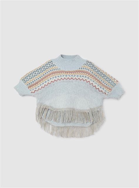 Buy Girls Patterned Fringed Hem Sweater Online at just Rs. 899.0 ...