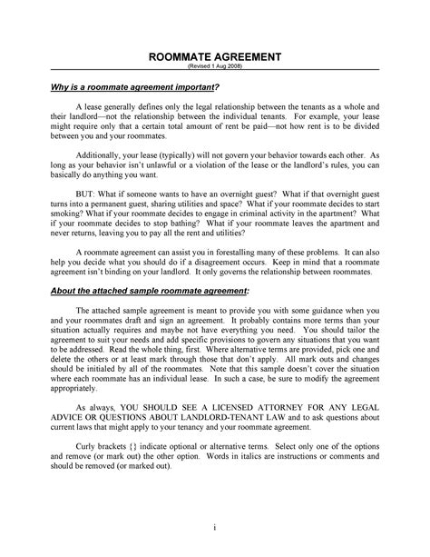 40+ Free Roommate Agreement Templates & Forms (Word, PDF)