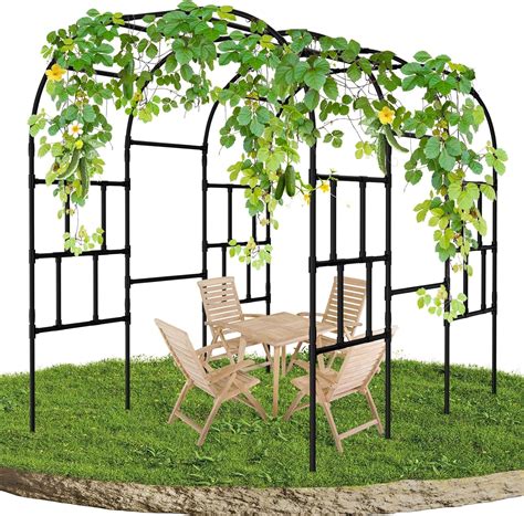 Garden Arch Trellis, 87in H Tall Metal Garden Arbor Trellis for ...