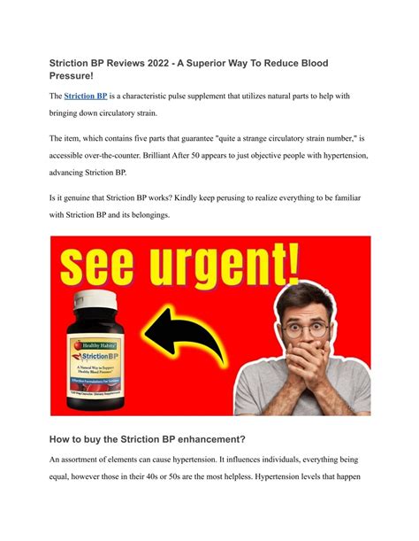 Striction BP Most Popular Blood Pressure Formula