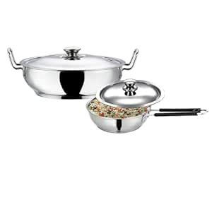 Buy Prego Stainless Steel Induction Base Kadhai 3.5 LTR. and Frypan ...