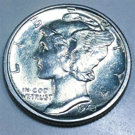 1943-D Uncirculated Mercury Dime Beautiful Coin | Property Room