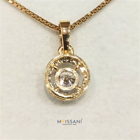 Lab-Grown Diamond Round With Halo Pendant-moissani.in