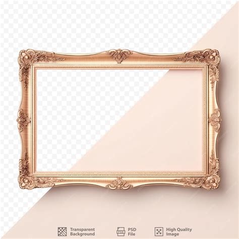 Золотая рамка для произведений искусства или фотографий на прозрачном ...