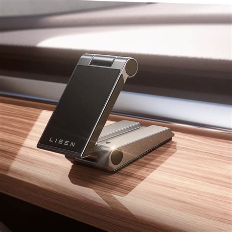 LISEN Folding Magnetic Car Phone Holder - 360° Rotation All-Metal Phone ...