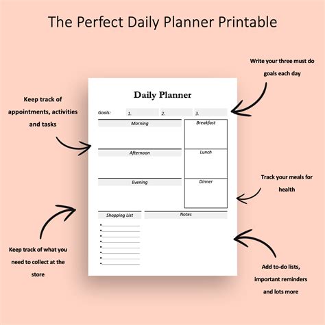 Simple Printable Daily Plan 的图像结果