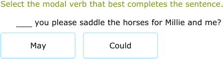 IXL - Use the correct modal verb (Class VI English practice)