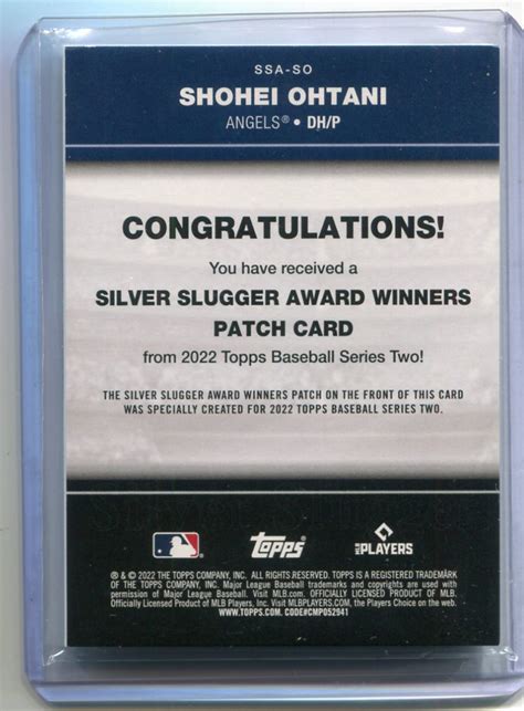 2022 Topps Series 2 Silver Slugger Award Winner Commemorative Patches ...