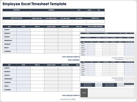 Free Excel Timesheet Template Multiple Employees