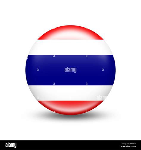 Thailand country flag in sphere with white shadow Stock Photo - Alamy