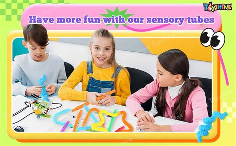 Toyshine 6 Pcs Fun Pull and Pop Fidget Sensory Tubes for Kids Adults ...