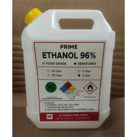 Jual ETHANOL 96% DENATURED 2000 ML | Shopee Indonesia