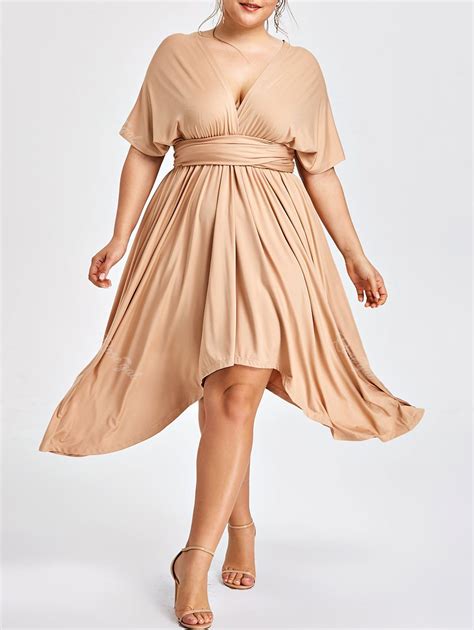 [41% OFF] Plus Size Multi Wrap Dress | Rosegal