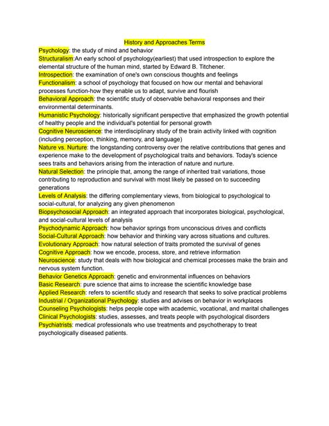 SOLUTION: ALL Psychology Terms and Definitions - Studypool