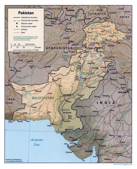 Large detailed political and administrative map of Pakistan with relief ...