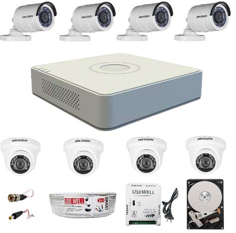 HIKVISION 8CH HD DVR + 8 Full HD 1MP Cameras (4 Bullet, 4 Dome) Combo ...