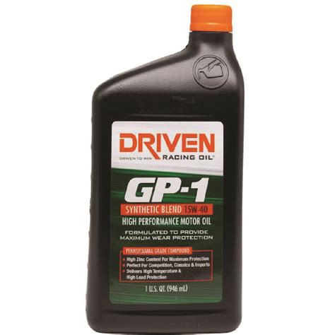 Driven Racing Oil GP-1 15W-40 Synthetic Blend High Performance Oil, 12 Quarts - Gary Schumaker