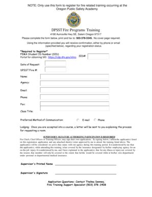 Fillable Online DPSST Fire Programs Training Fax Email Print - pdfFiller