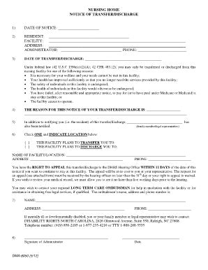 Discharge Paperwork Nursing Home - Fill and Sign Printable Template Online