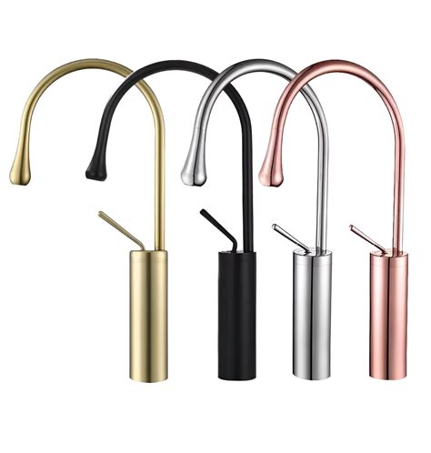 BANZER Rose Gold Bathroom Faucet - Single Lever Sink Mixer Tap with ...