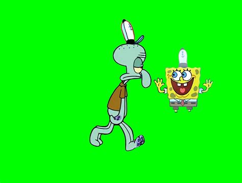 SpongeBob Sliding Across Glass Window and Looking At Squidward meme ...