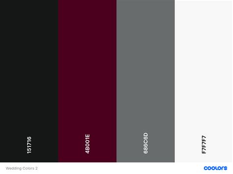 Dark Wedding Color Palette: Black, Burgundy, Silver, and White