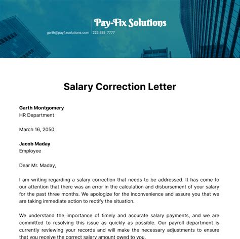 Correction Letter Sample