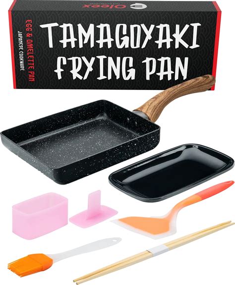 Amazon.com: Oleex Tamagoyaki Pan Set – Japanese Omelette Pan with ...