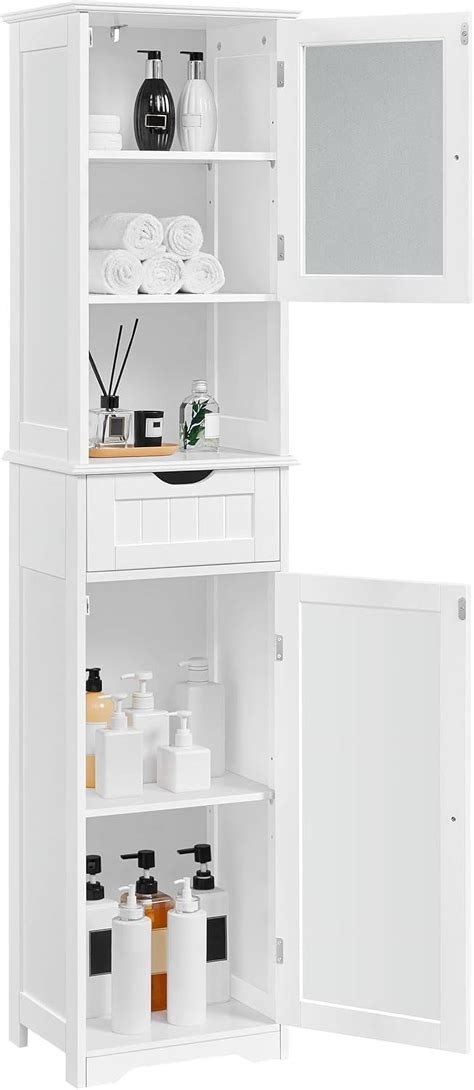 Yaheetech Tall Bathroom Storage Cabinet 67″, Wooden Floor Cabinet with ...