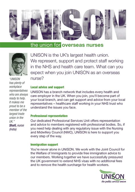 Overseas nurses recruitment leaflet - UNISON Shop