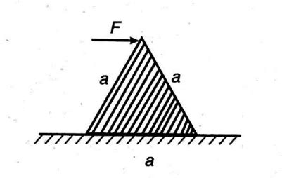 An equilateral prism of mass m rests on a rough horizontal surface with ...
