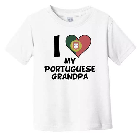 Bella Canvas I Heart My Portuguese Grandpa Portugal Flag Toddler Boys ...