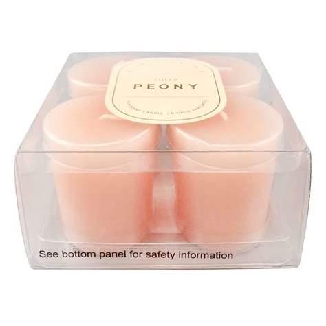 4-Pack Sheer Peony Scented Votive Candles