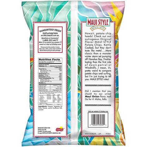Maui Style Maui Onion Flavored Potato Chips, Party Size, 16 oz Bag ...