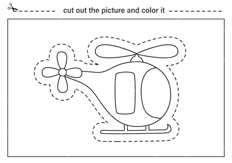 Bild ausschneiden und ausmalen. Schwarz-Weiß-Arbeitsblatt für Kinder ...