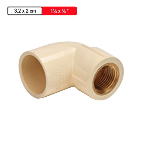 Astral CPVC Pro Copper Tube Size Brass FPT Elbow 90° 3.2x2.0cm 1.25x ...