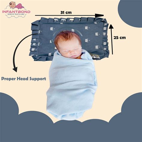 Fareto new born baby super soft cover mustard filling pillow for round ...