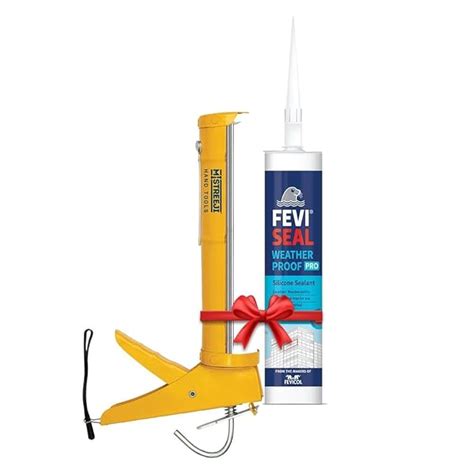 Pidilite Feviseal WEATHERPROOF PRO BLACK 280ML & Mistreeji Low Duty Gun ...