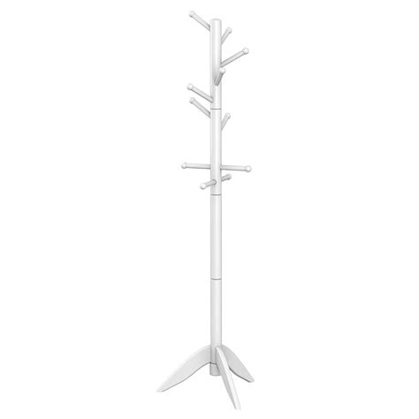 VASAGLE Coat Stand, Solid Wood Coat Rack Free Standing with 11 Hooks ...