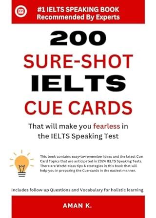 Buy IELTS SPEAKING BOOK: Sure-shot Cue-card topics for 2024 Book Online ...