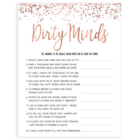 Dirty Minds Bachelorette Game | Shop Rose Gold Bachelorette Games ...
