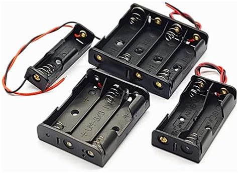 QBM AA Battery Case Holder with Lead Wire Bundle, 4 Pcs DIY Battery ...