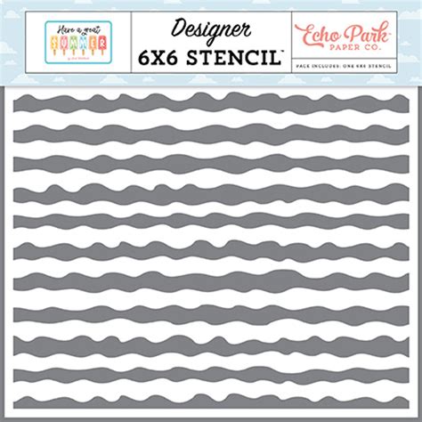ECHO PARK Have A Great Summer Stencil: Pool Waves - Scrapbook Generation